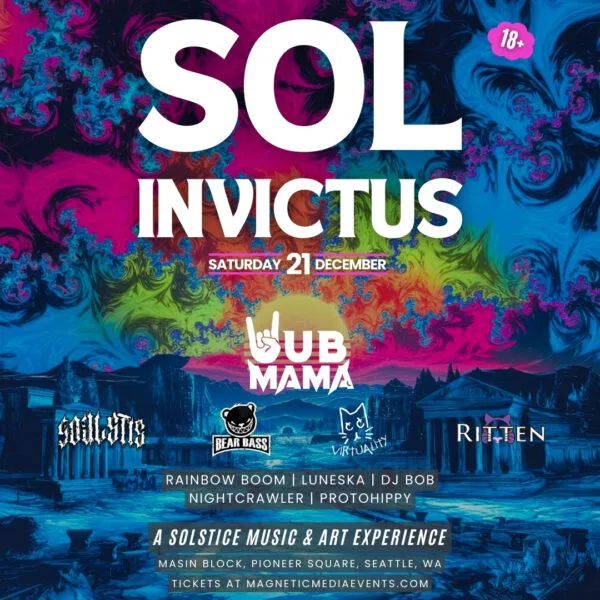 Sol Invictus winter solstice music and art event in Pioneer Square Seattle December 21 2024
