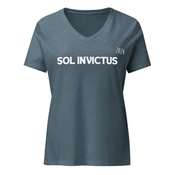 Sol Invictus 2024 women's v-neck T-shirt front slate