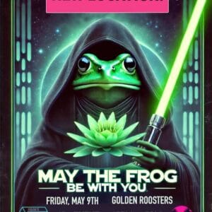 May the frog be with you Emis birthday party and a star wars inspired frog rave in the old seattle underground in a 100 year old speakeasy in historic pioneer square taking place at Golden Roosters Underground