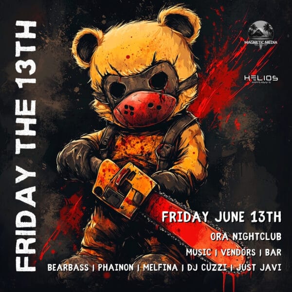 Friday the 13th EDM rave music nightlife event on June 13th 2025 at Ora Nightcliub in Seattle WA by Magnetic Media Group