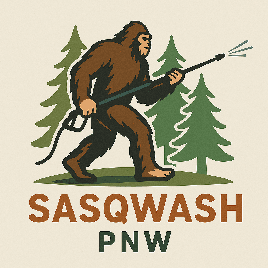 Sasqwash PNW Seattle, Bellevue, and Tacoma pressure washing service logo
