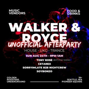 Walker & Royce Unofficial Afterparty on Sunday August 24th 2025 at Golden Roosters Underground by Magnetic Media in Seattle, WA